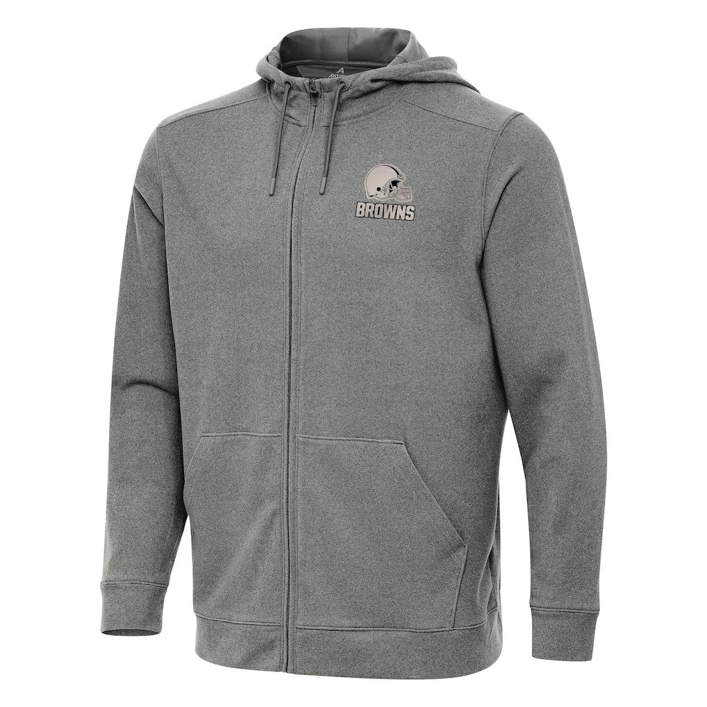 Cleveland Browns Antigua Effortless Full-Zip Hoodie Jacket Heather Black