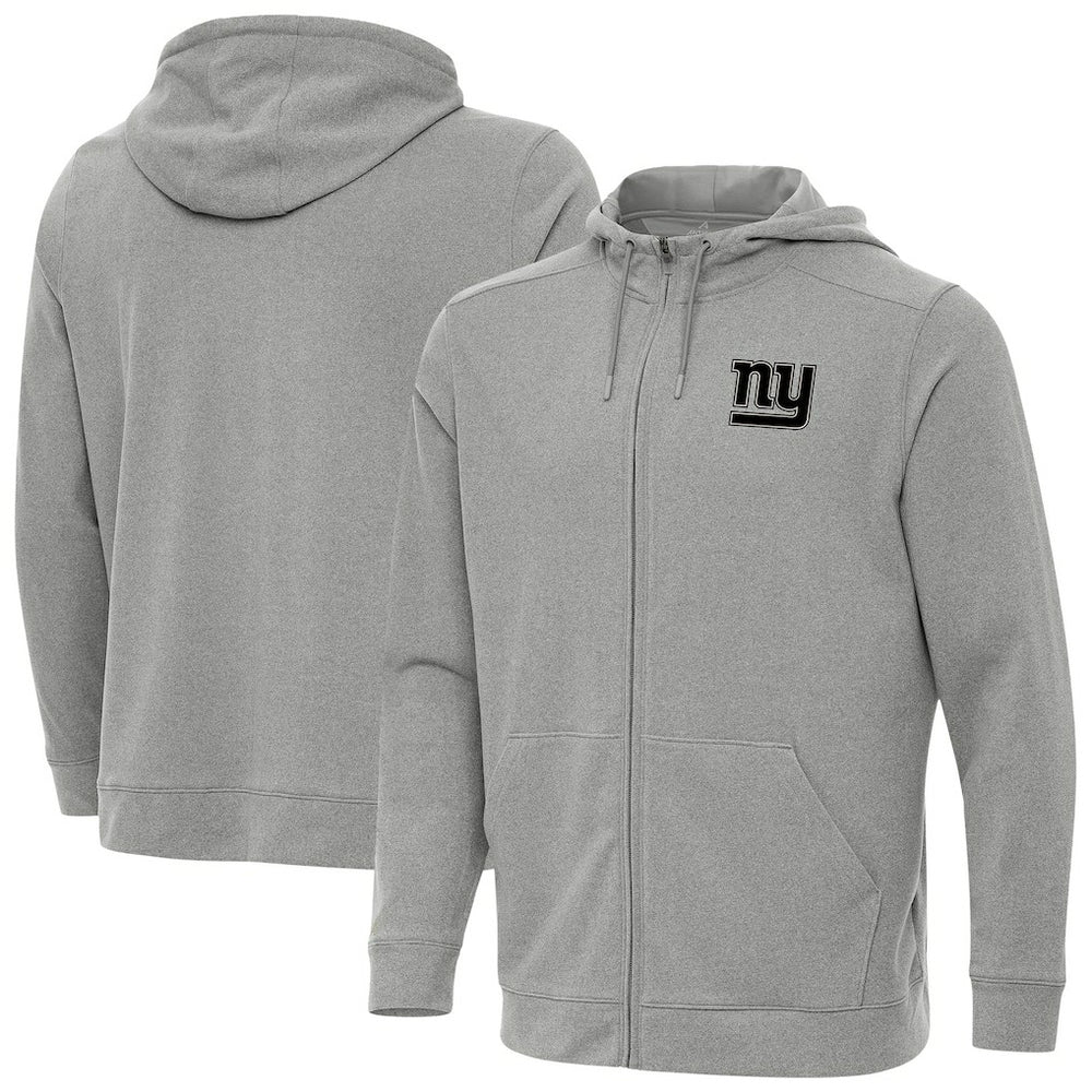 New York Giants Antigua Effortless Full-Zip Hoodie Jacket Heather Gray