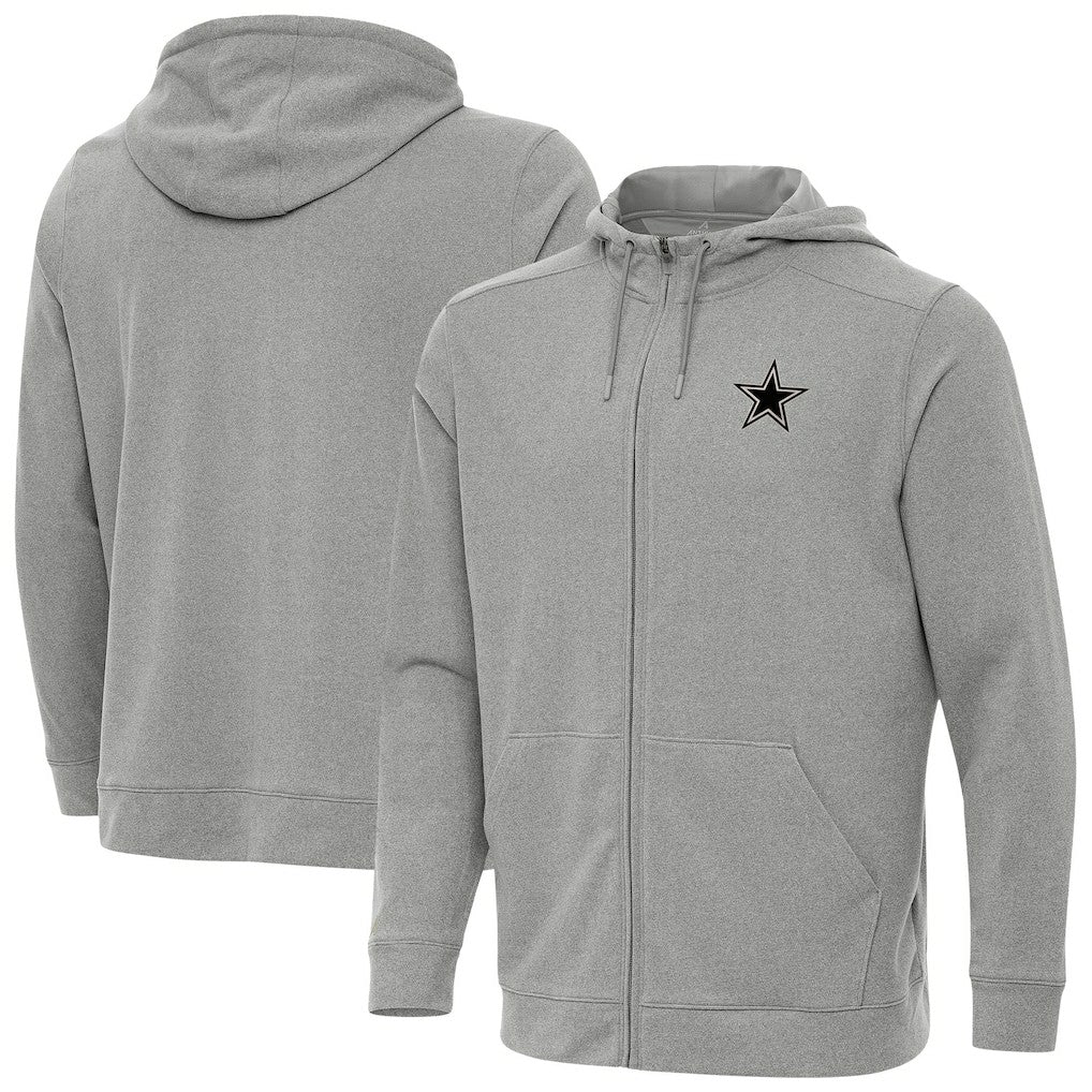 Dallas Cowboys Antigua Effortless Full-Zip Hoodie Jacket Heather Gray