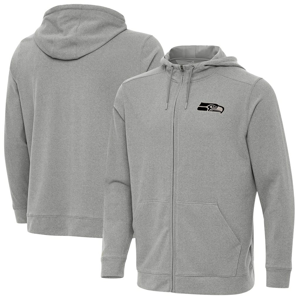 Seattle Seahawks Antigua Effortless Full-Zip Hoodie Jacket Heather Gray