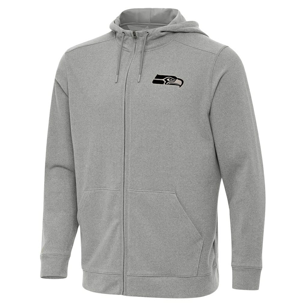 Seattle Seahawks Antigua Effortless Full-Zip Hoodie Jacket Heather Gray