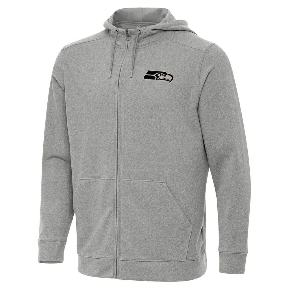 Seattle Seahawks Antigua Effortless Full-Zip Hoodie Jacket Heather Gray