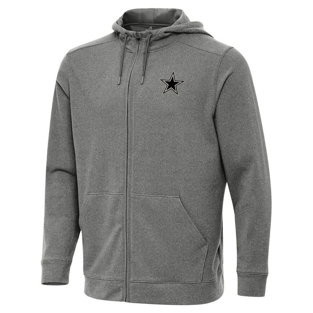 Dallas Cowboys Antigua Effortless Full-Zip Hoodie Jacket Heather Black