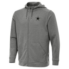 Dallas Cowboys Antigua Effortless Full-Zip Hoodie Jacket Heather Black