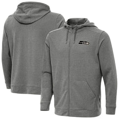 Seattle Seahawks Antigua Effortless Full-Zip Hoodie Jacket Heather Black