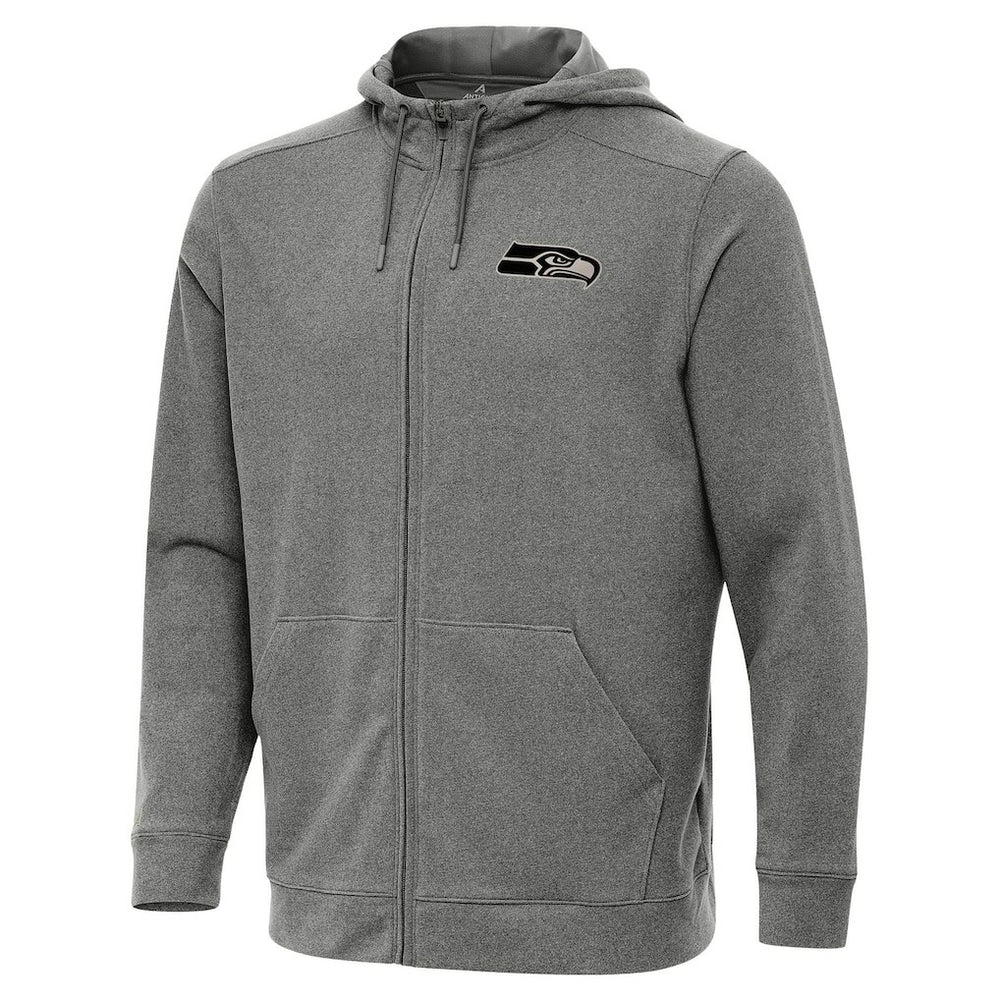 Seattle Seahawks Antigua Effortless Full-Zip Hoodie Jacket Heather Black