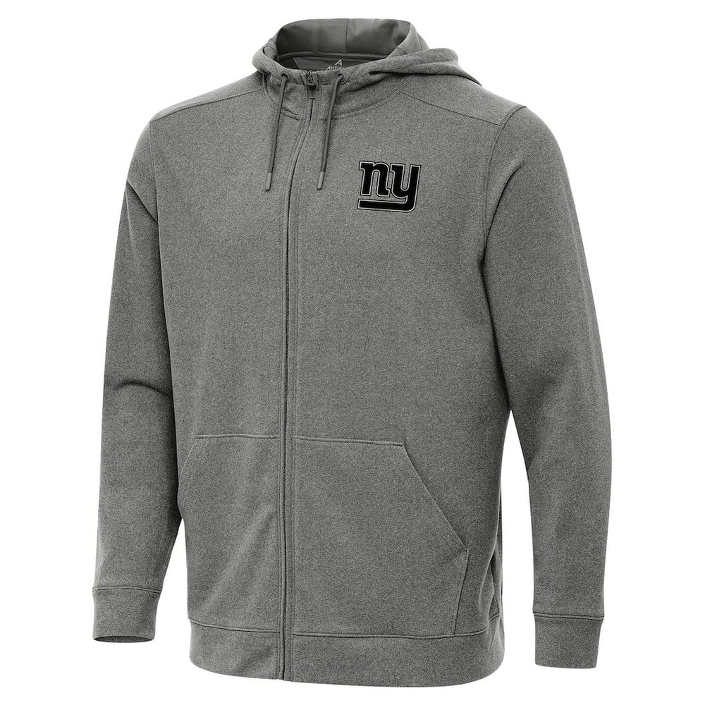 New York Giants Antigua Effortless Full-Zip Hoodie Jacket Heather Black