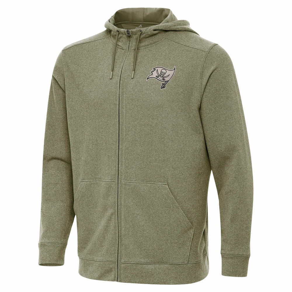 Tampa Bay Buccaneers Antigua Effortless Full-Zip Hoodie Jacket Olive