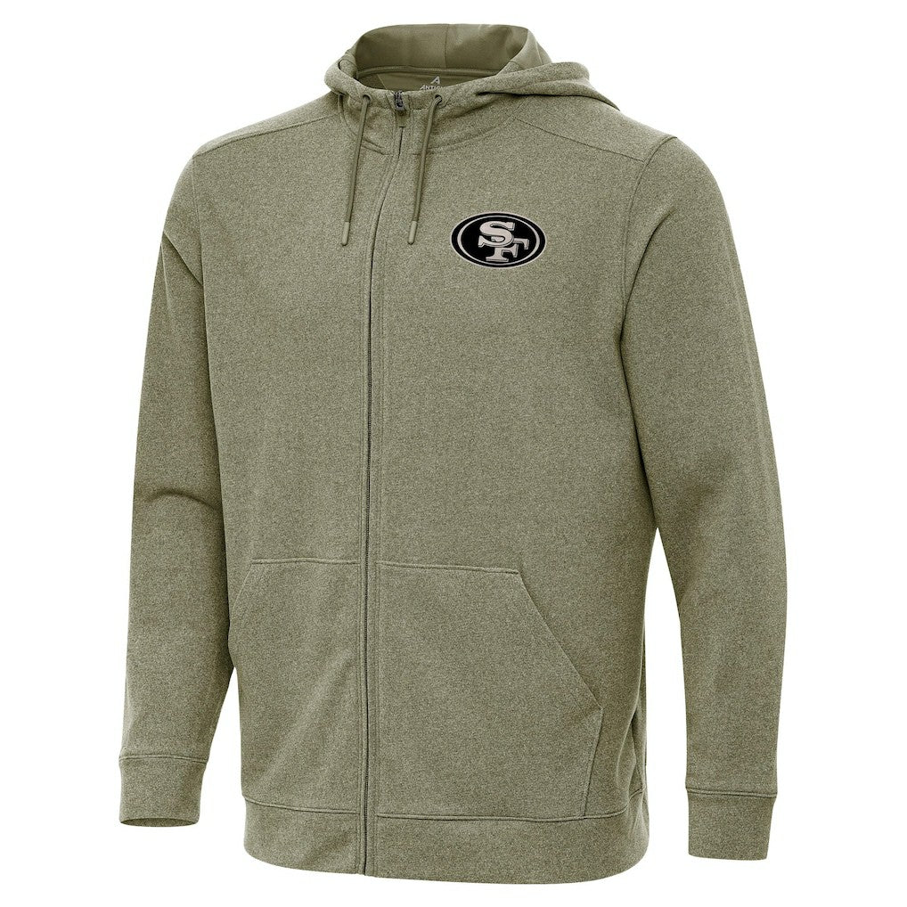 San Francisco 49ers Antigua Effortless Full-Zip Hoodie Jacket Olive