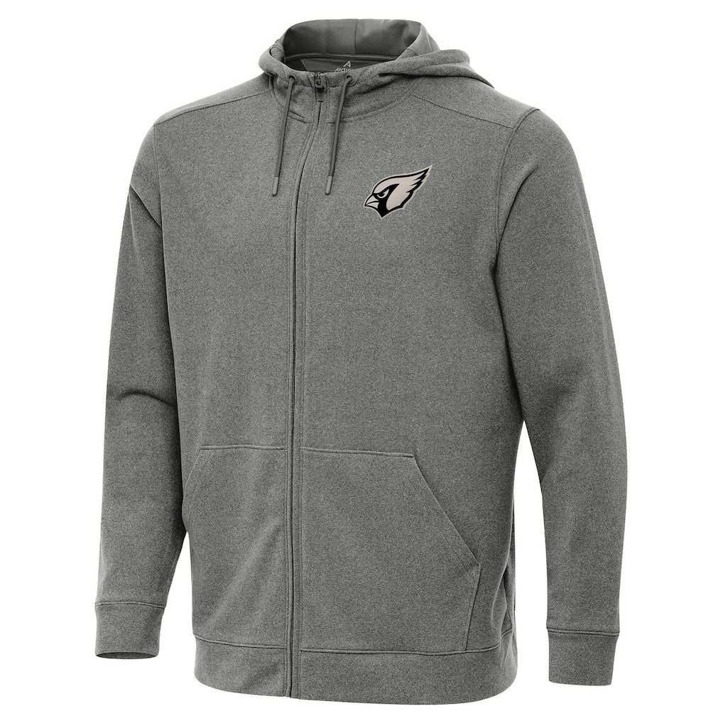Arizona Cardinals Antigua Effortless Full-Zip Hoodie Jacket Heather Black
