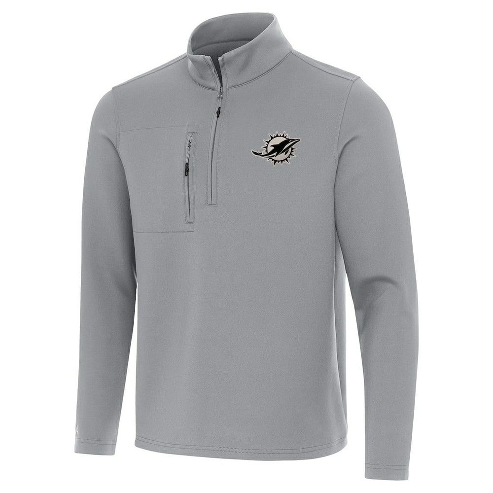 Miami Dolphins Antigua Insider Quarter-Zip Jacket Gray
