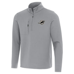 Miami Dolphins Antigua Insider Quarter-Zip Jacket Gray