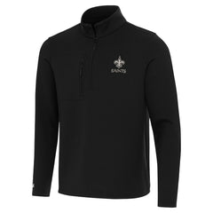 New Orleans Saints Antigua Insider Quarter-Zip Jacket Black