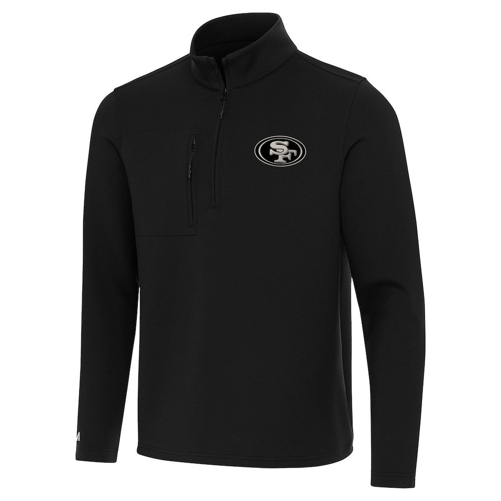 San Francisco 49ers Antigua Insider Quarter-Zip Jacket Black