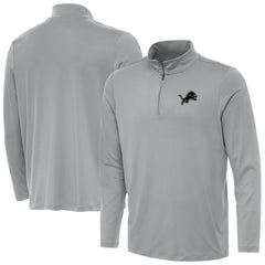 Detroit Lions Antigua Reprocess Quarter-Zip Top Gray