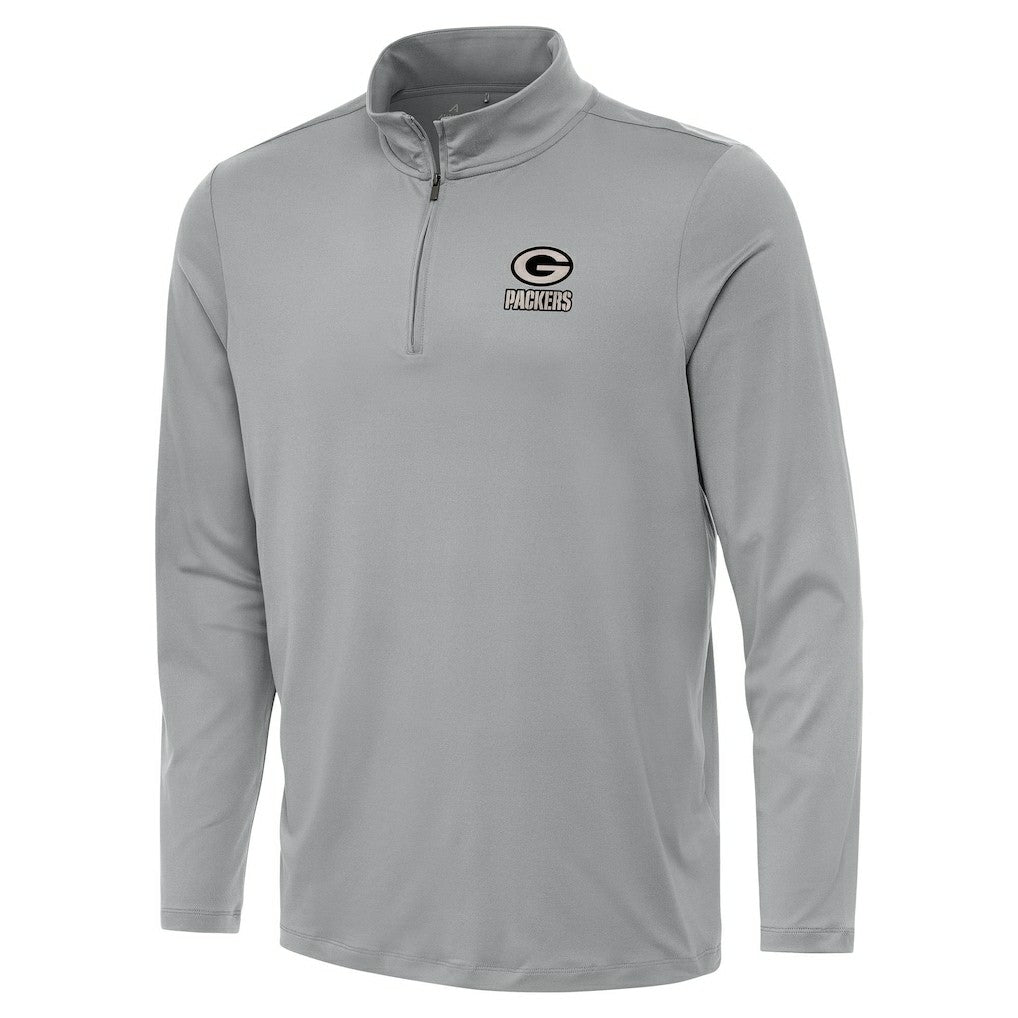 Green Bay Packers Antigua Reprocess Quarter-Zip Top Gray