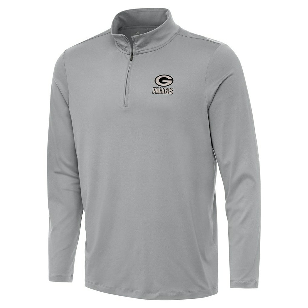Green Bay Packers Antigua Reprocess Quarter-Zip Top Gray