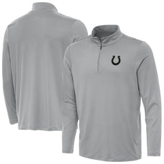 Indianapolis Colts Antigua Reprocess Quarter-Zip Top Gray