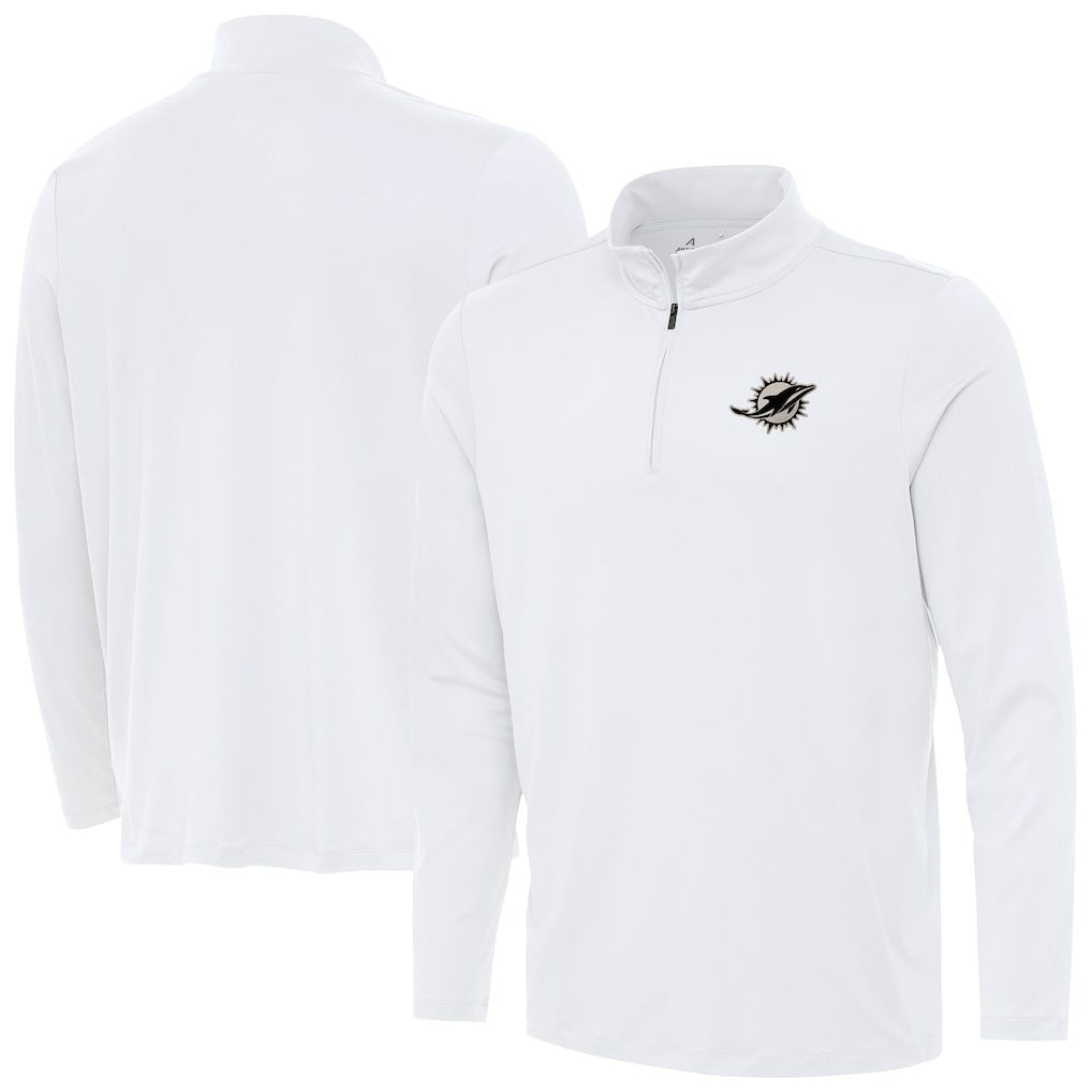 Miami Dolphins Antigua Reprocess Quarter-Zip Top White