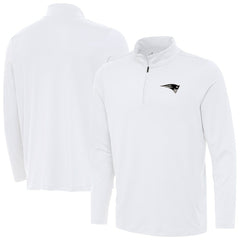 New England Patriots Antigua Reprocess Quarter-Zip Top White