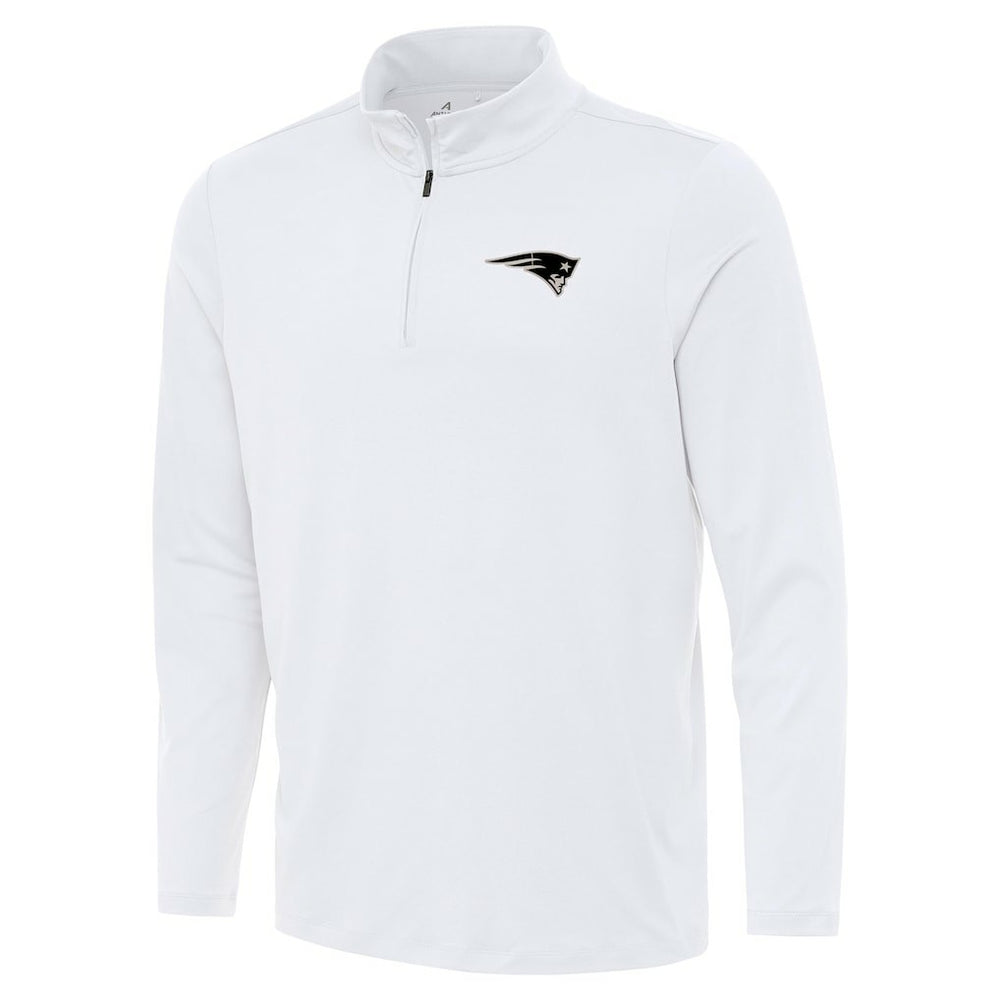 New England Patriots Antigua Reprocess Quarter-Zip Top White