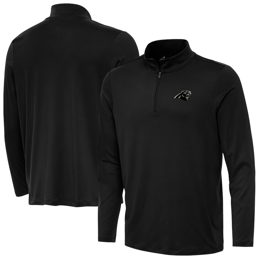 Carolina Panthers Antigua Reprocess Quarter-Zip Top Black