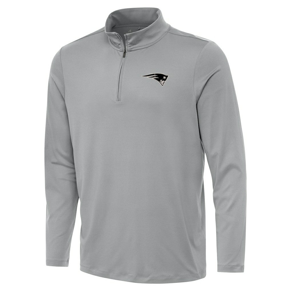 New England Patriots Antigua Reprocess Quarter-Zip Top Gray