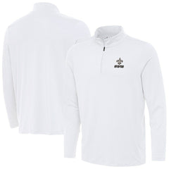 New Orleans Saints Antigua Reprocess Quarter-Zip Top White