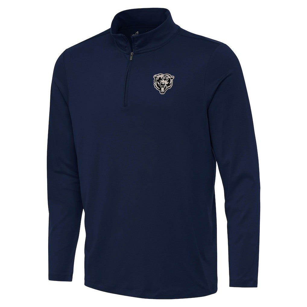 Chicago Bears Antigua Reprocess Quarter-Zip Top Navy