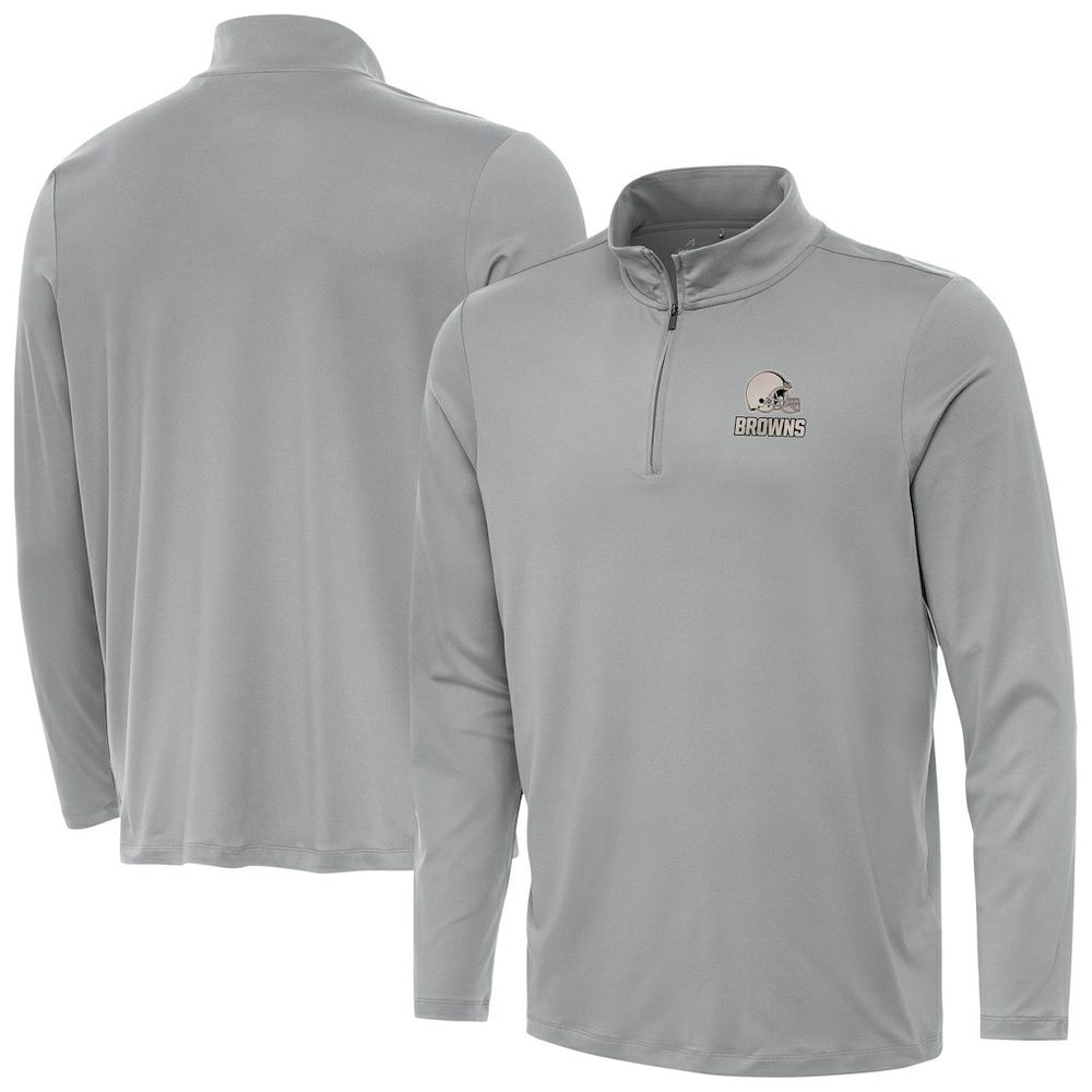 Cleveland Browns Antigua Reprocess Quarter-Zip Top Gray