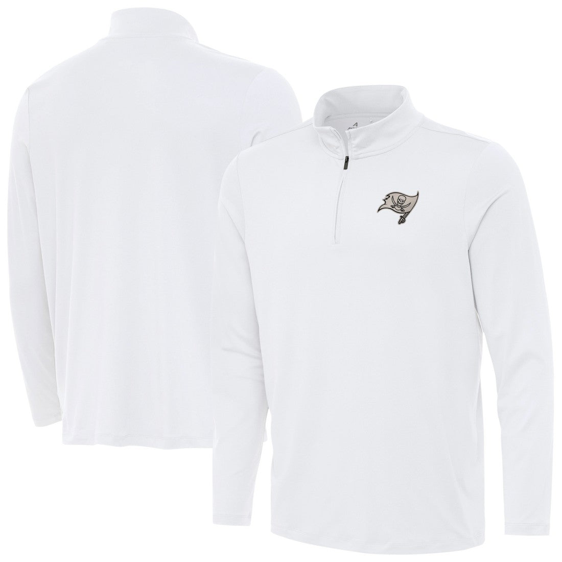 Tampa Bay Buccaneers Antigua Reprocess Quarter-Zip Top White