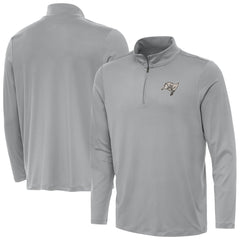 Tampa Bay Buccaneers Antigua Reprocess Quarter-Zip Top Gray