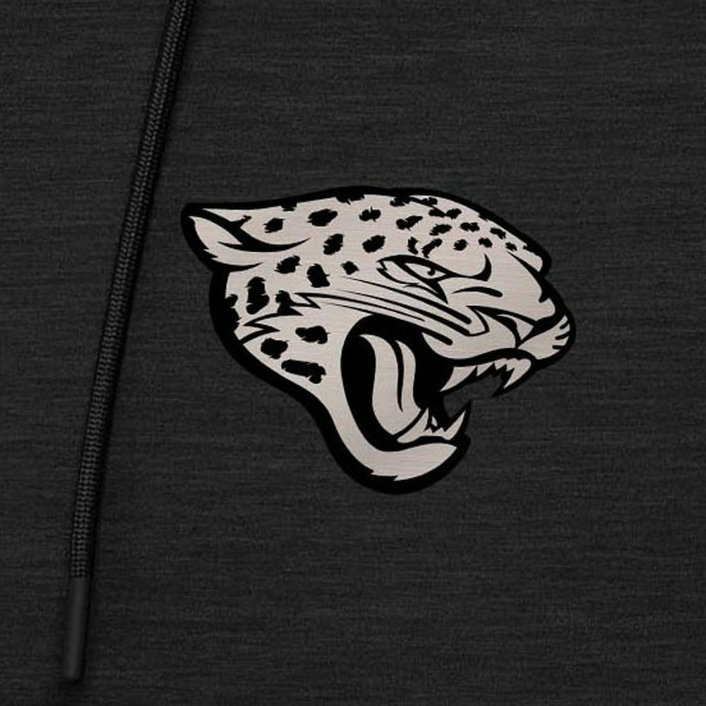 Jacksonville Jaguars Antigua Spikes Raglan Quarter-Zip Hoodie Heather Black