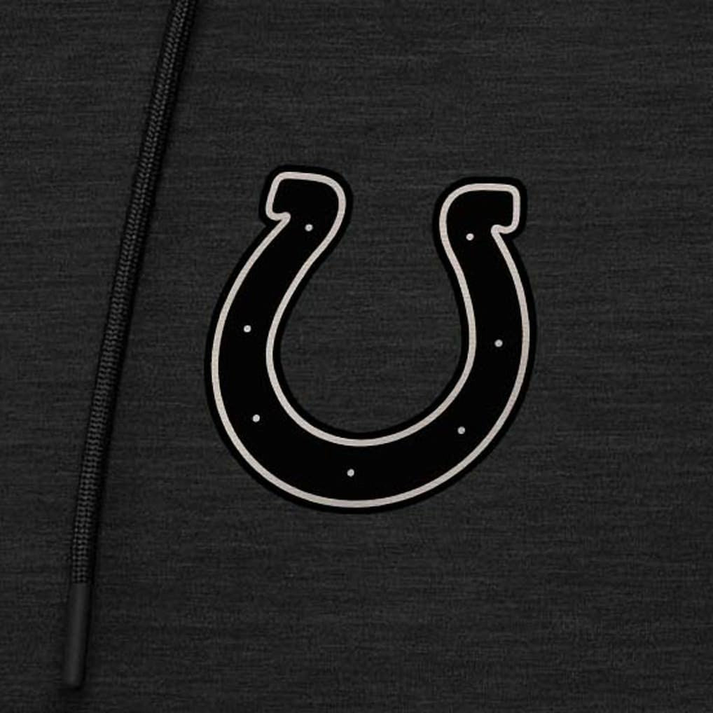 Indianapolis Colts Antigua Spikes Raglan Quarter-Zip Hoodie Heather Black