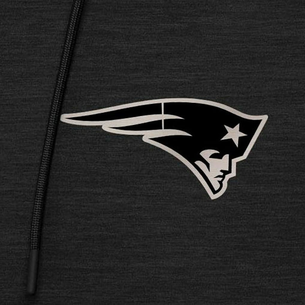 New England Patriots Antigua Spikes Raglan Quarter-Zip Hoodie Heather Black