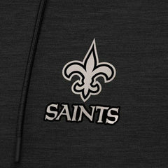 New Orleans Saints Antigua Spikes Raglan Quarter-Zip Hoodie Heather Black
