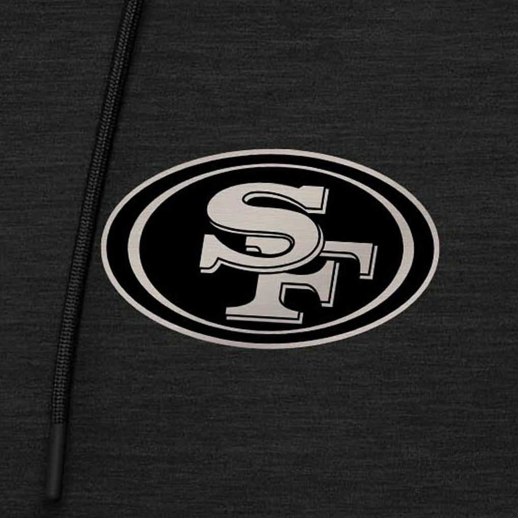 San Francisco 49ers Antigua Spikes Raglan Quarter-Zip Hoodie Heather Black