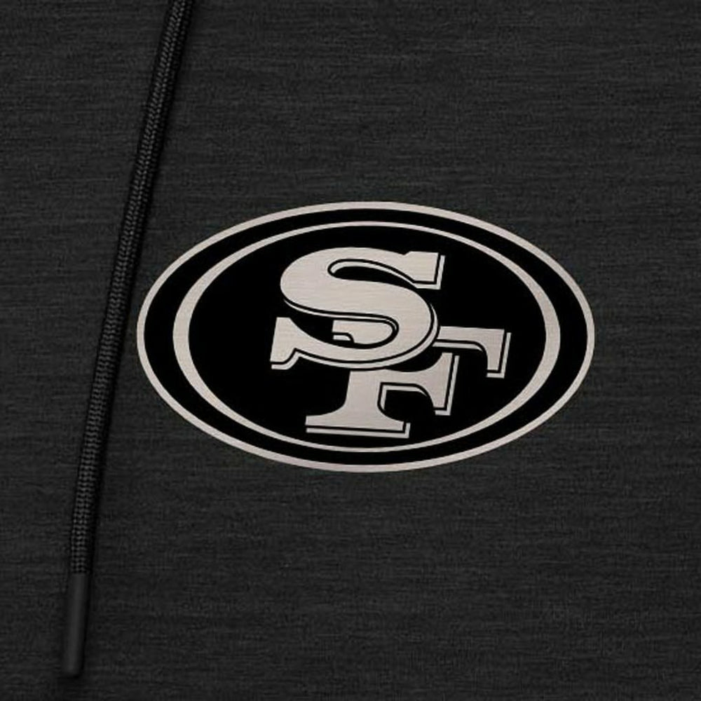 San Francisco 49ers Antigua Spikes Raglan Quarter-Zip Hoodie Heather Black