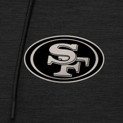 San Francisco 49ers Antigua Spikes Raglan Quarter-Zip Hoodie Heather Black