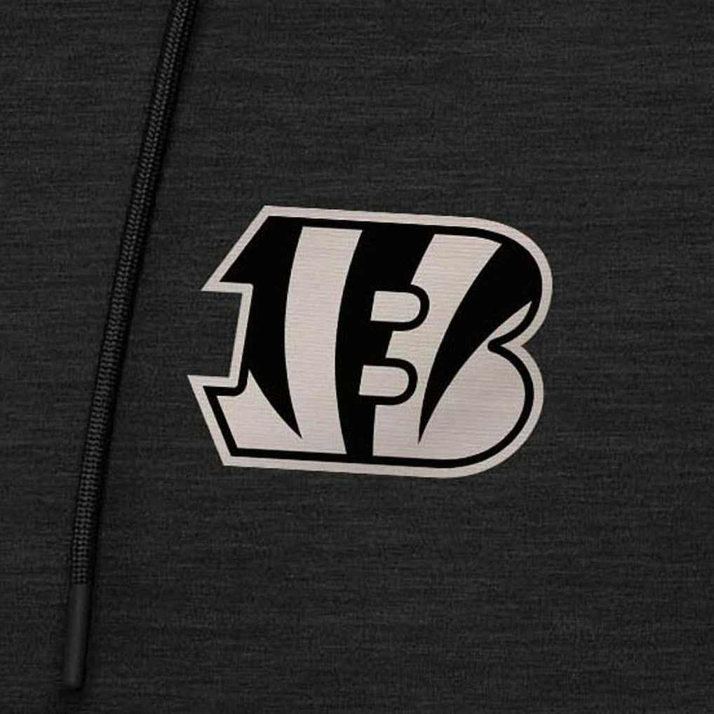Cincinnati Bengals Antigua Spikes Raglan Quarter-Zip Hoodie Heather Black