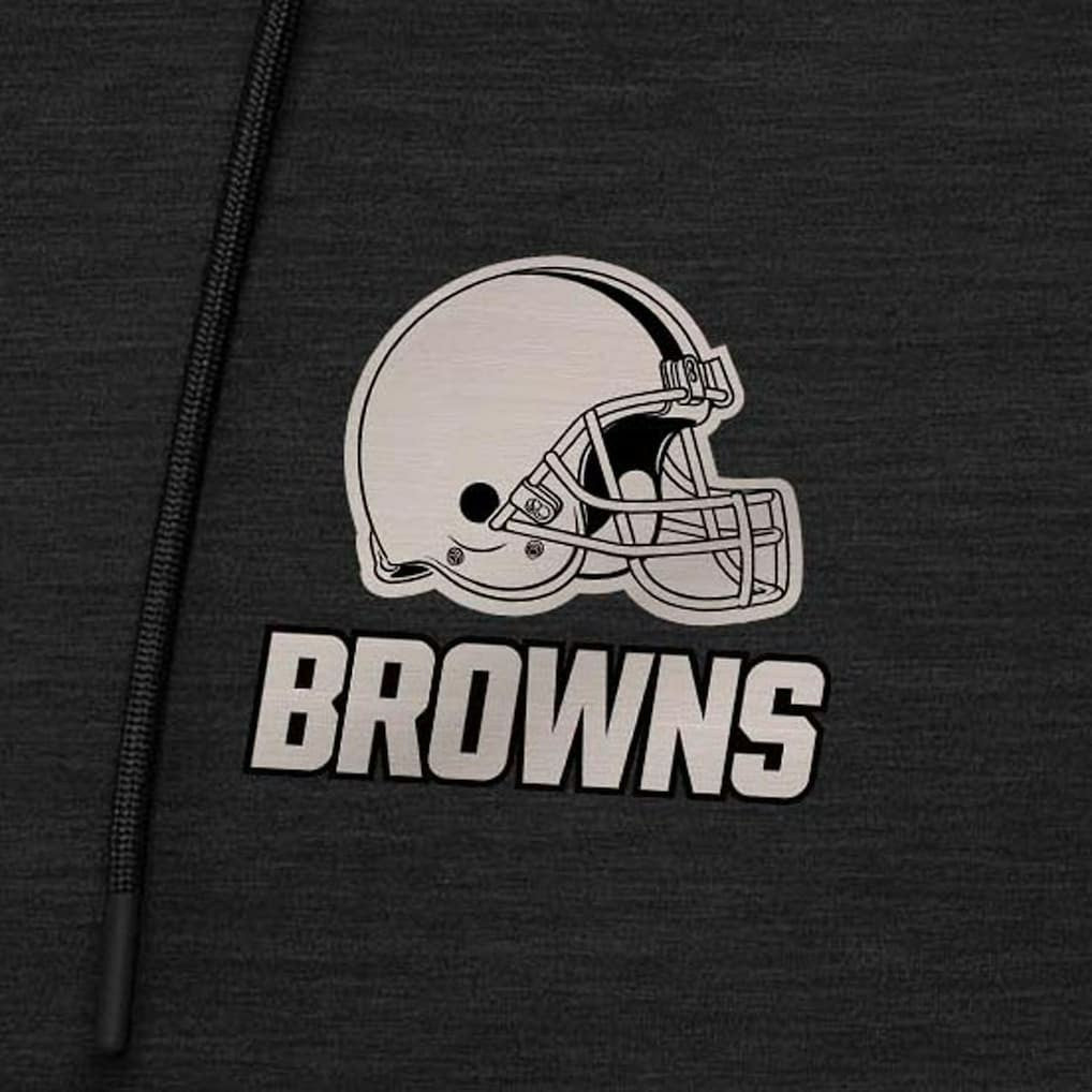 Cleveland Browns Antigua Spikes Raglan Quarter-Zip Hoodie Heather Black