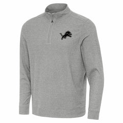 Detroit Lions Antigua Subtle Quarter-Zip Top Heather Gray