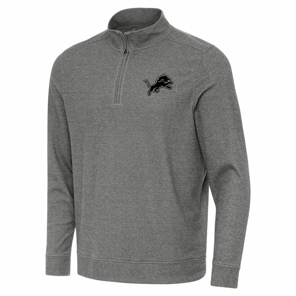 Detroit Lions Antigua Subtle Quarter-Zip Top Heather Black