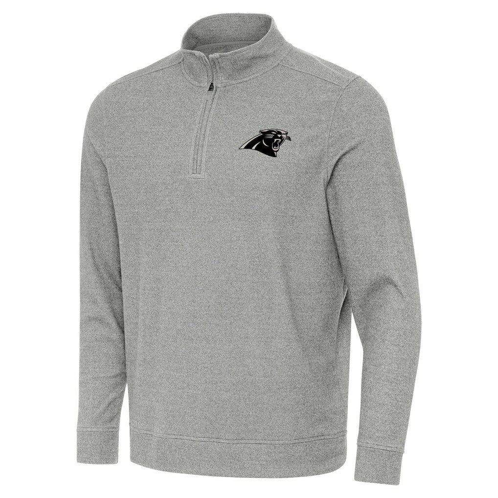 Carolina Panthers Antigua Subtle Quarter-Zip Top Heather Gray