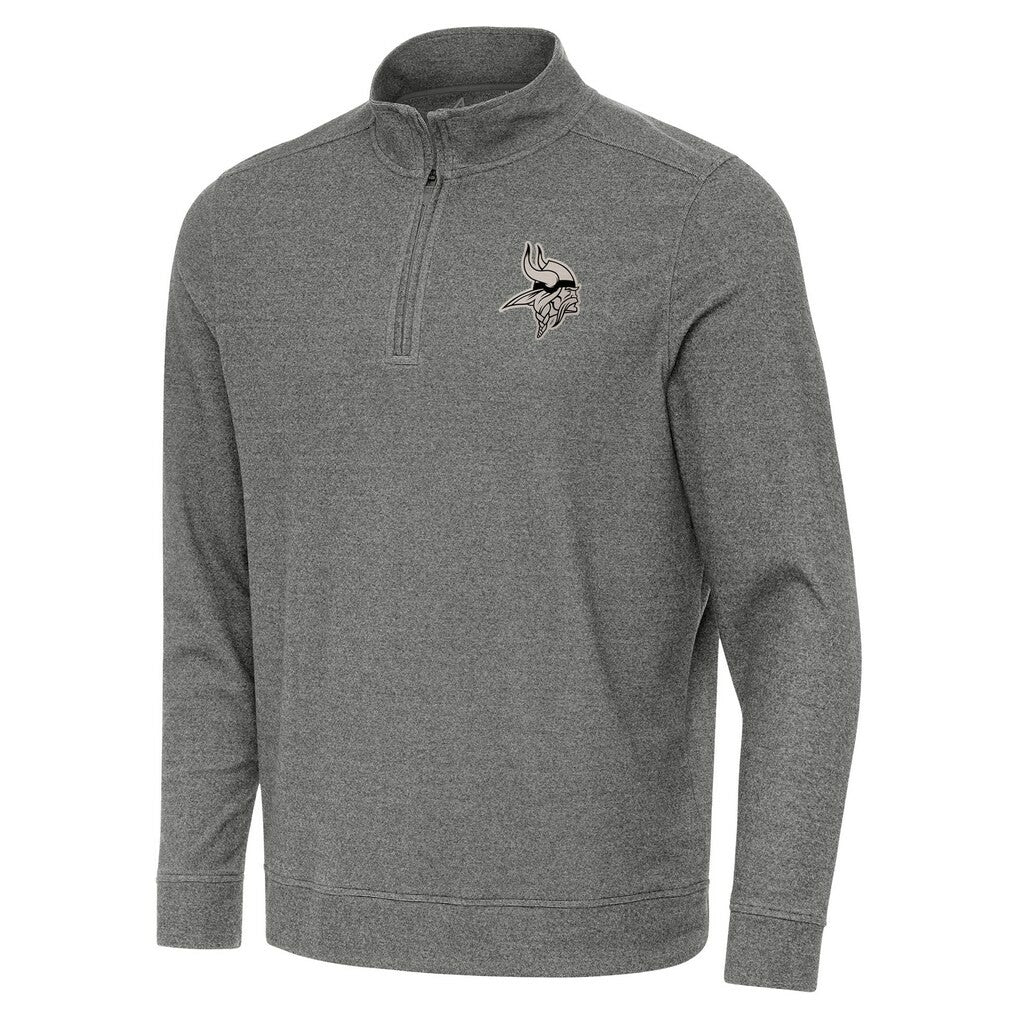 Minnesota Vikings Antigua Subtle Quarter-Zip Top Heather Black