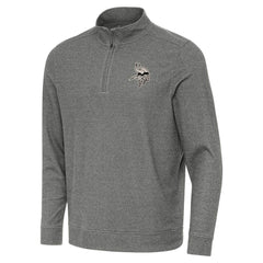 Minnesota Vikings Antigua Subtle Quarter-Zip Top Heather Black