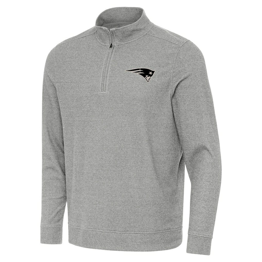 New England Patriots Antigua Subtle Quarter-Zip Top Heather Gray