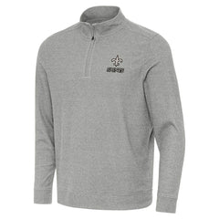 New Orleans Saints Antigua Subtle Quarter-Zip Top Heather Gray