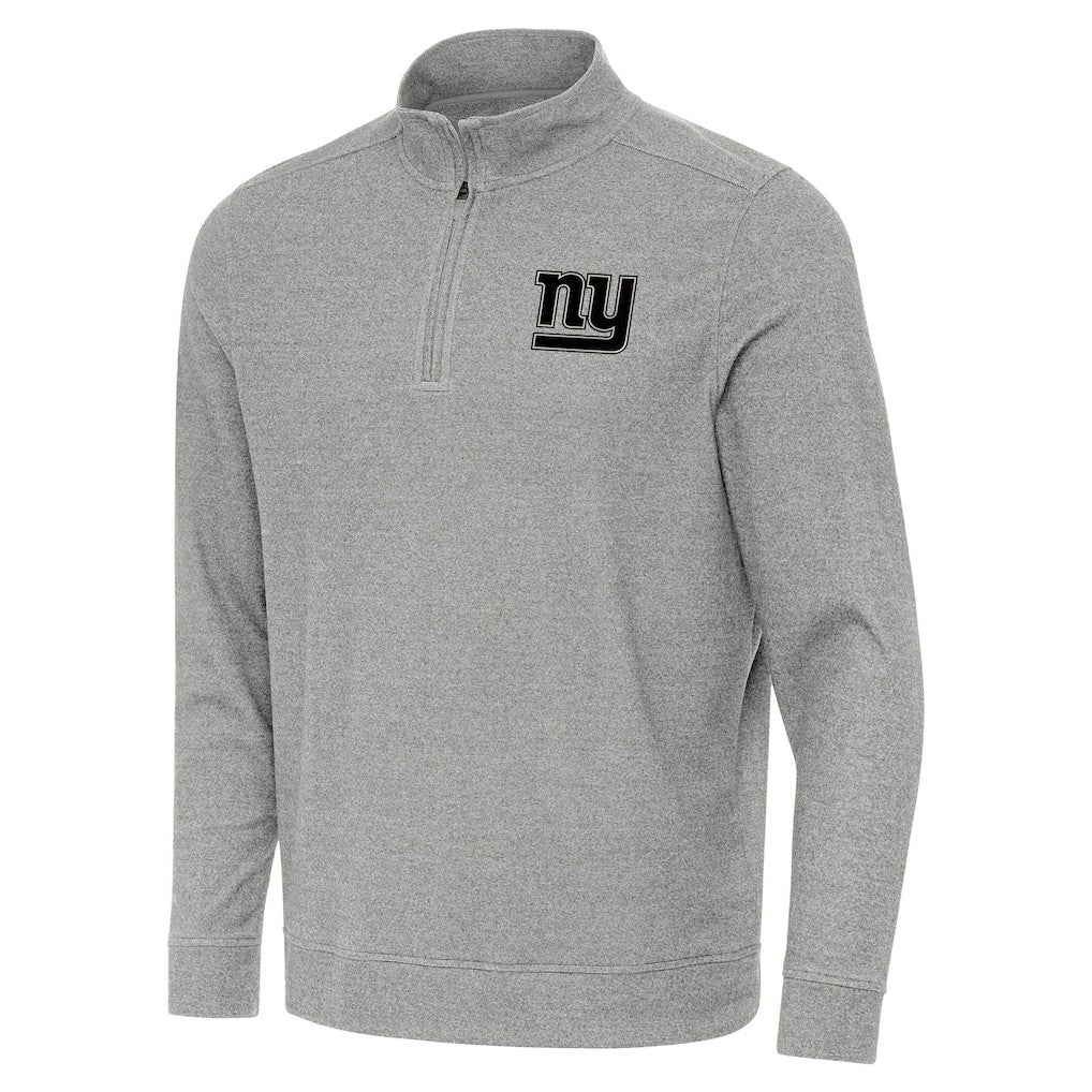 New York Giants Antigua Subtle Quarter-Zip Top Heather Gray