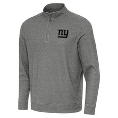 New York Giants Antigua Subtle Quarter-Zip Top Heather Black